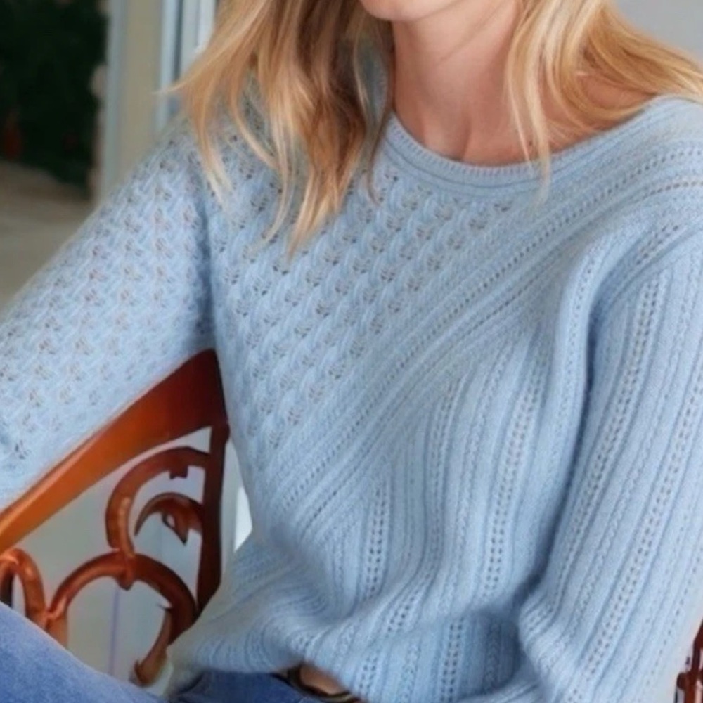 Soft Surroundings Light Blue Cashmere Sweater
